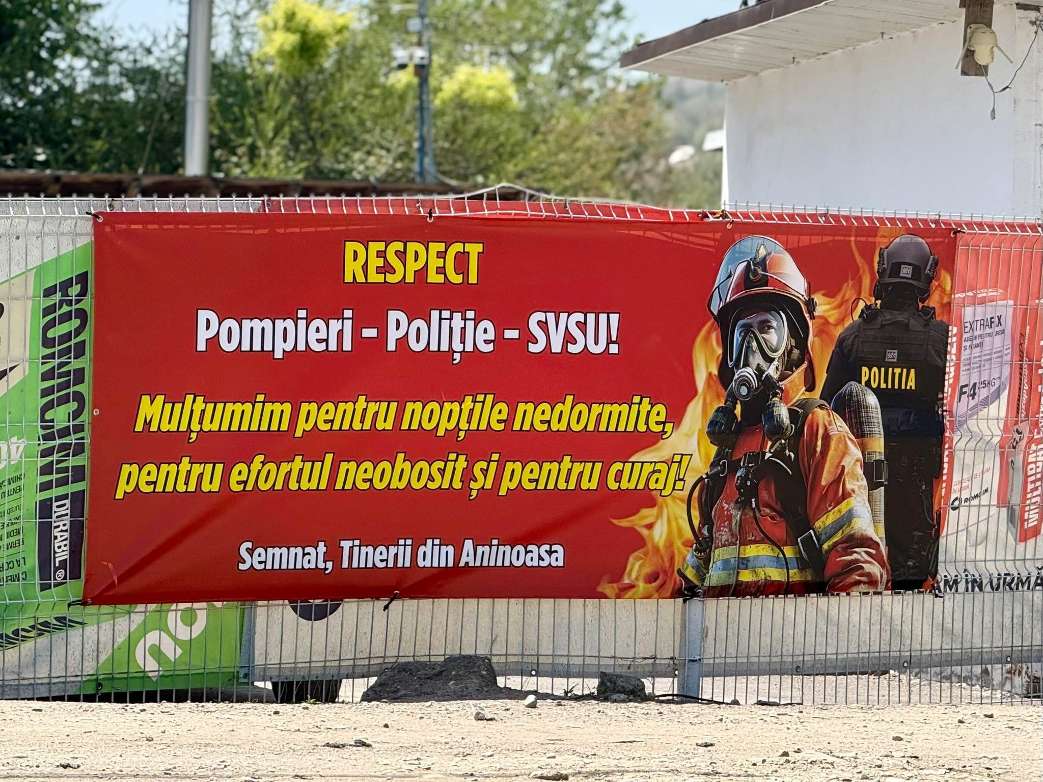 Respect și recunoștință pe un banner: mesajul care a mișcat întreaga comunitate