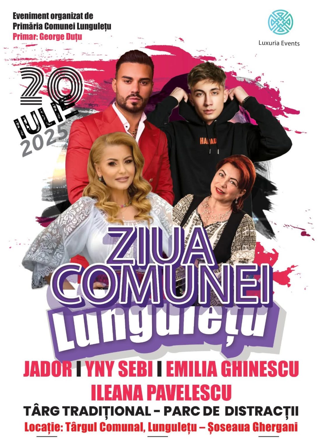 Ziua Comunei Lungulețu 2025 – Spectacol grandios cu artiști de top!